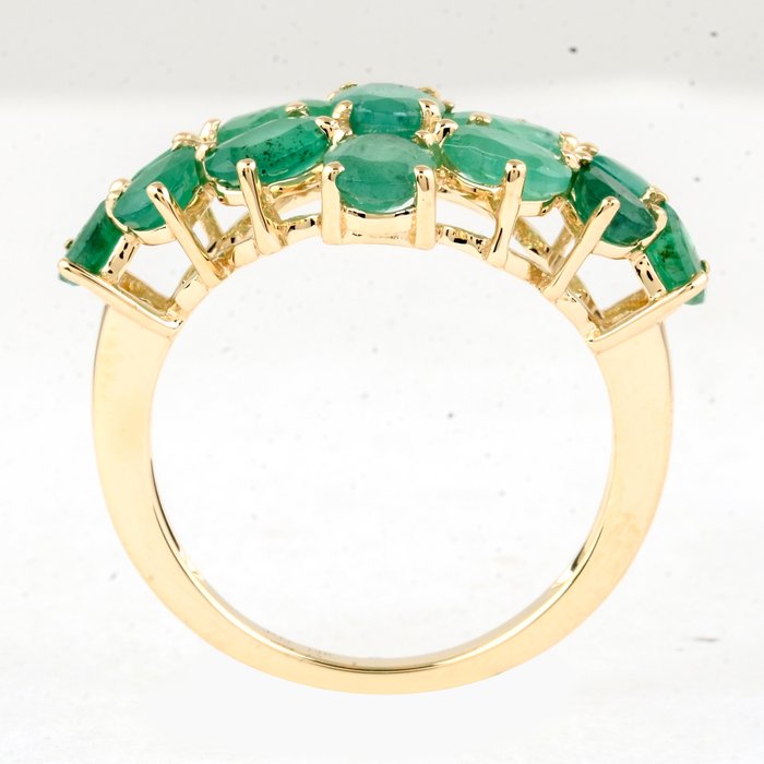 Ingen mindstepris - Ring - 14 karat Gulguld -  2.92ct. tw. Smaragd - Smaragd