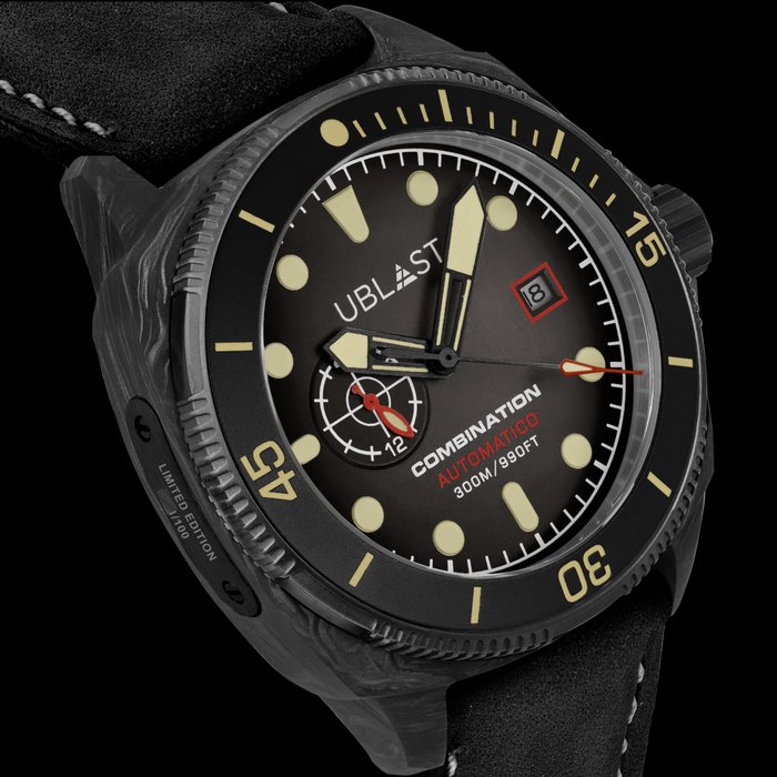 Ublast - " NO RESERVE PRICE " Combination - Carbon  Titanium - UBCO42PBKK - Ingen mindstepris - Automatic - Limited Edition - Mænd - Ny