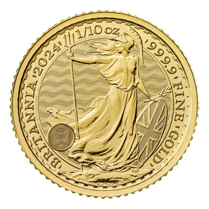 Storbritannien. 10 Pounds 2024 Britannia, 1/10 Oz (.999)