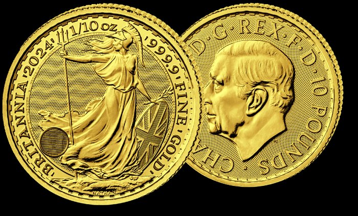 Storbritannien. 10 Pounds 2024 Britannia, 1/10 Oz (.999)