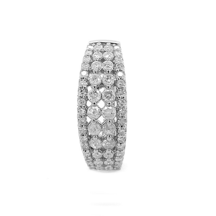 Ring - 14 karat Hvidguld -  0.73ct. tw. Diamant (Natur)