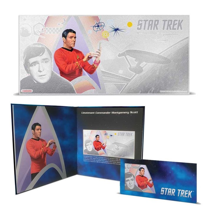 Niue. 1 Dollar 2018 Star Trek - Scotty- Silberbanknote, (.999)  (Ingen mindstepris)