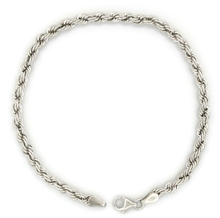 Handmade - Armbånd - white rope chain - 18 kraat Hvidguld - Reb armbånd - 27 g