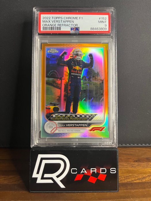 2022 Topps Chrome F1 Max Verstappen #152 Emilia Romagna Orange Parallel (30/99) PSA 9 - 1 Graded card