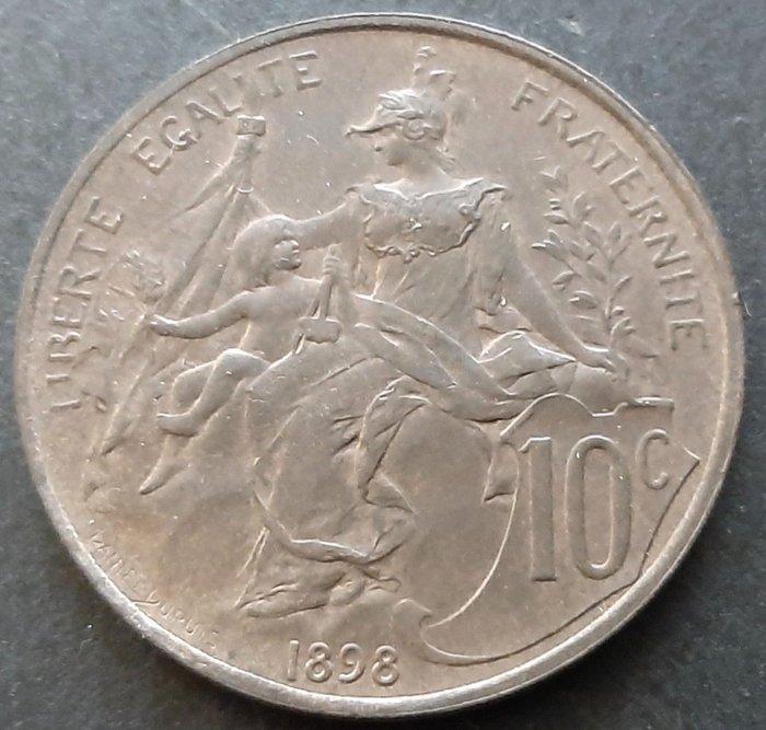 Frankrig. Third Republic (1870-1940). 10 Centimes 1898 "Daniel-Dupuis"