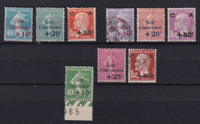 Frankrig 1927/1929 - 3 komplette sæt - Yvert n°246/248 249/251 et 253/255