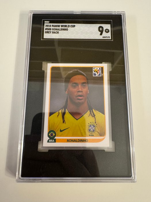 2010 Panini World Cup Ronaldinho #500 SGC 9 Graded sticker