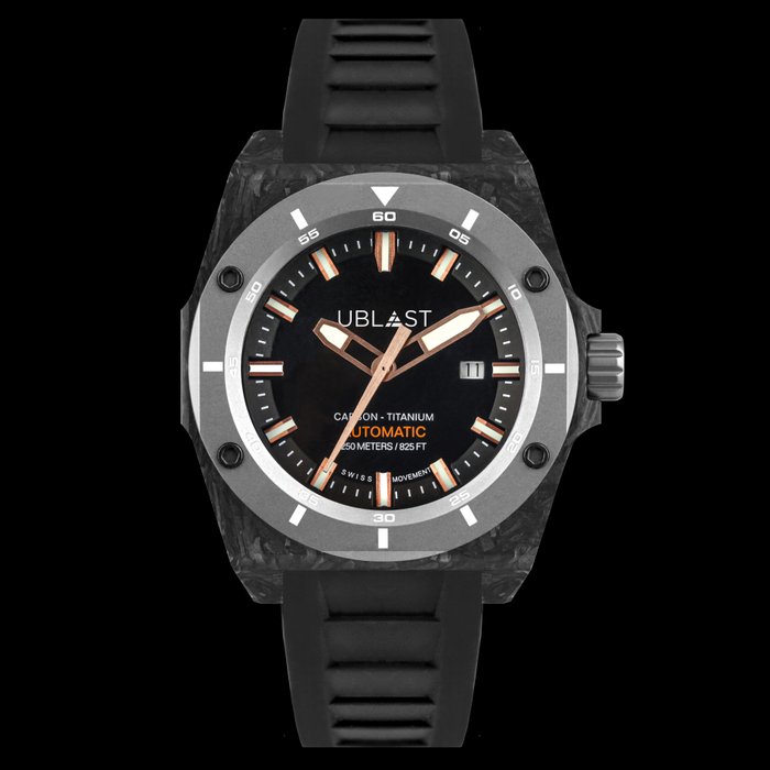 Ublast - Fusion - Forget Carbon  Titanium - UBFSN47BKG - Limited Edition - Automatic Swiss MOVT - Mænd - Ny