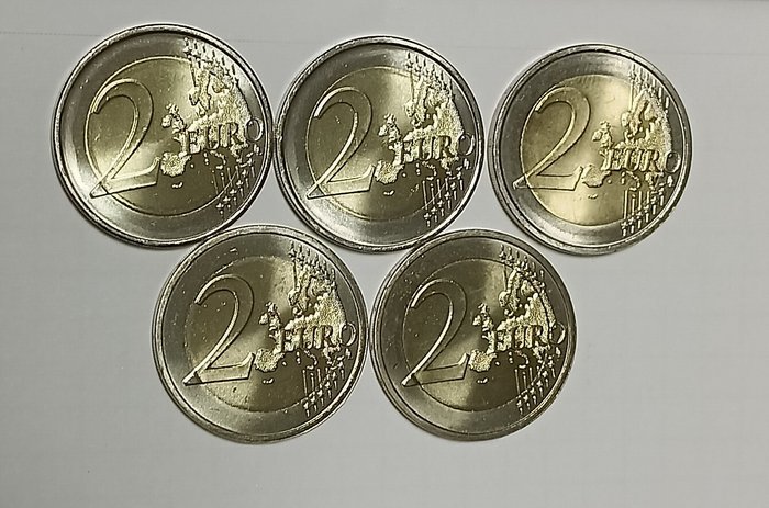 Europa. 2 Euro / Coin Roll Various Years (10 items) Proof + BU  (Ingen mindstepris)