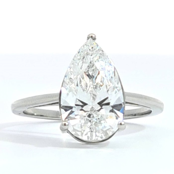 Ring Platin -  2.78ct. tw. Diamant (Laboratoriedyrket) - E, VS1 , Solitaire Ring