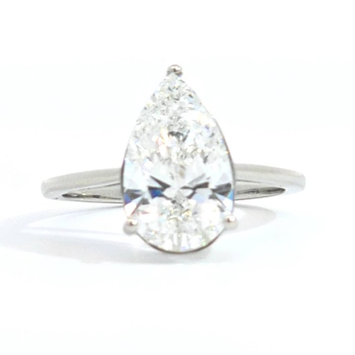 Ring Platin -  2.78ct. tw. Diamant (Laboratoriedyrket) - E, VS1 , Solitaire Ring