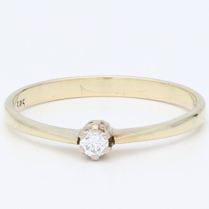 Ingen mindstepris - Ring - 14 karat Gulguld Diamant (Natur)