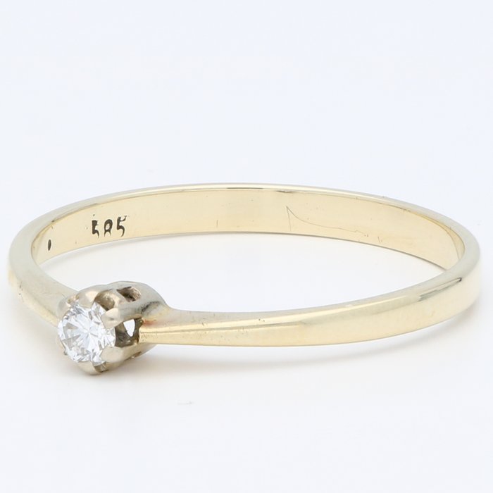 Ingen mindstepris - Ring - 14 karat Gulguld Diamant (Natur)