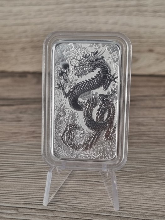 Australien. 1 Dollar 2024 "Rectangular Dragon Bar, 1 Oz (.999)  (Ingen mindstepris)