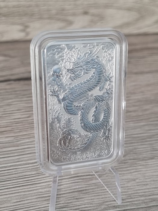 Australien. 1 Dollar 2024 "Rectangular Dragon Bar, 1 Oz (.999)  (Ingen mindstepris)