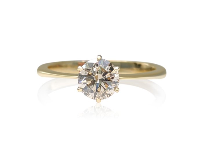 Ingen mindstepris - Ring - 14 karat Gulguld -  0.72ct. tw. Gul Diamant (Naturfarvet) - IGI