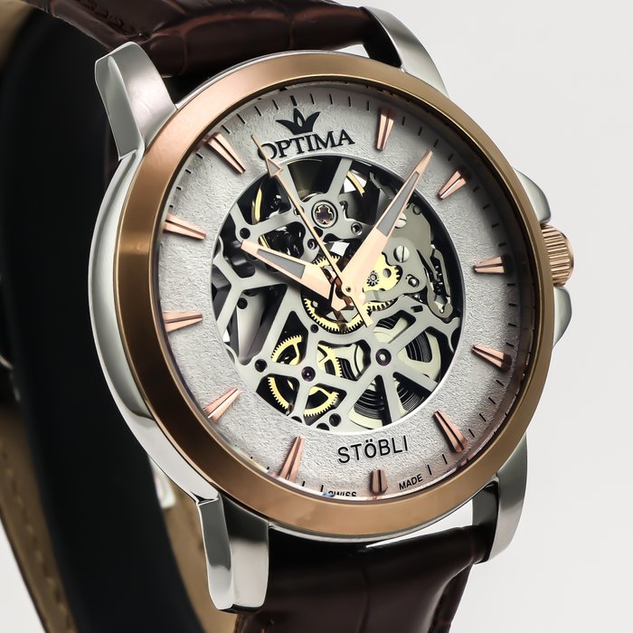 Optima - Stöbli Skeleton - Swiss automatic - OSA483SK-SRL-1 - Ingen mindstepris - Mænd - 2011-nu