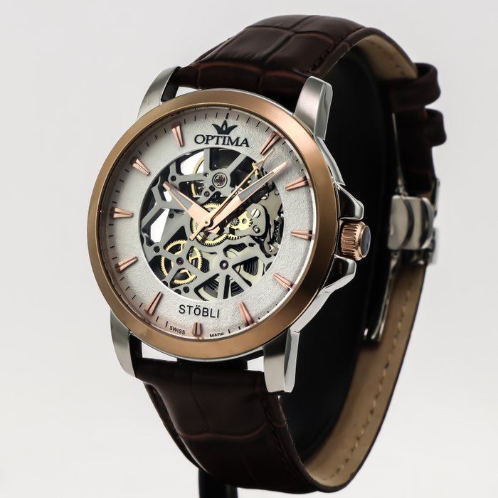 Optima - Stöbli Skeleton - Swiss automatic - OSA483SK-SRL-1 - Ingen mindstepris - Mænd - 2011-nu