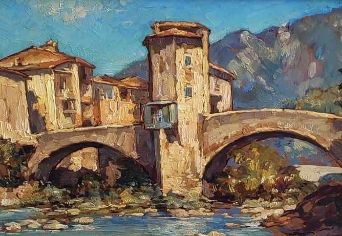 Charles Bisschops (1894-1975) - Pont Neuf Sospel, France