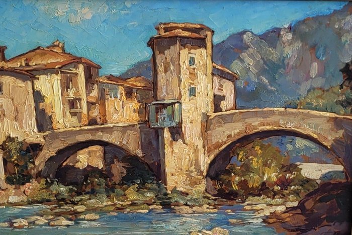 Charles Bisschops (1894-1975) - Pont Neuf Sospel, France