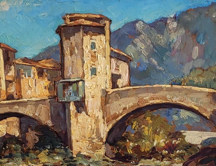 Charles Bisschops (1894-1975) - Pont Neuf Sospel, France