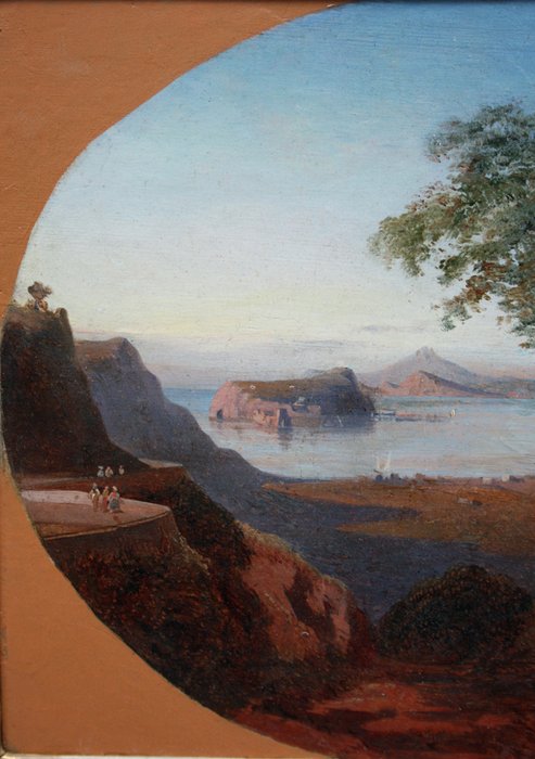 Giacinto Gigante (1806-1876), Circle of - Neapolitan coastal landscape with Ischia and Capri beyond