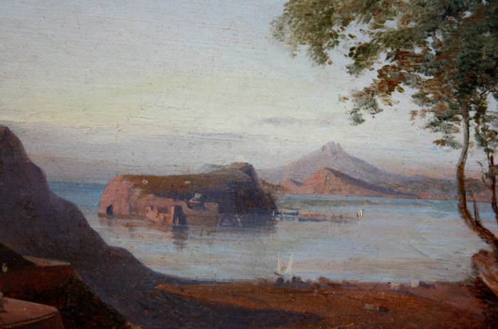 Giacinto Gigante (1806-1876), Circle of - Neapolitan coastal landscape with Ischia and Capri beyond