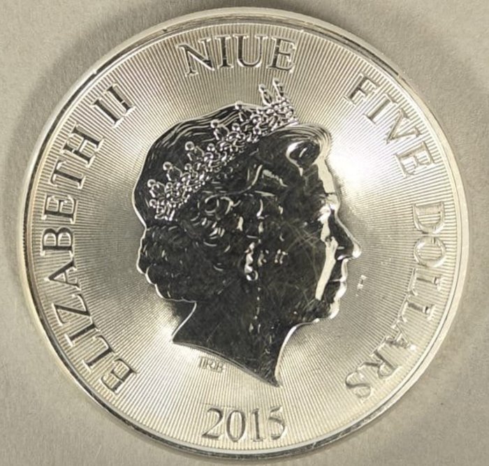 Niue 5 Dollars 2015 Turtle 2 Oz (999)  (Ingen mindstepris)