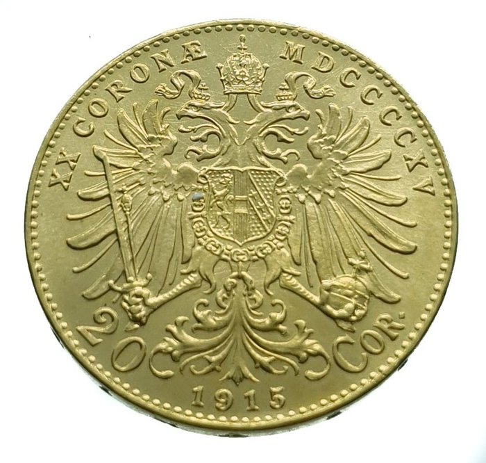 Østrig. 20 Kroner 1915 Franz Joseph I (Restrike)