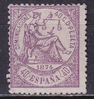 Spanien  - Spanien 1874 - Edifil 148 - Allegori af Spanien - 40 Centimos violet