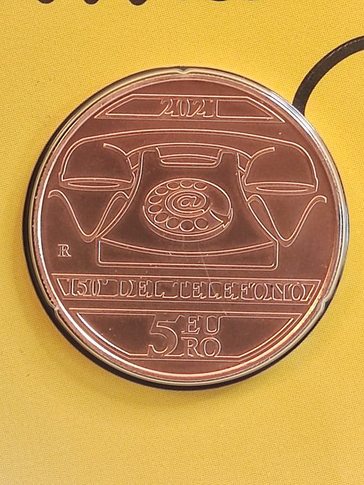 Italien. 5 Euro 2021 "150° Invenzione del telefono - Antonio Meucci"  (Ingen mindstepris)