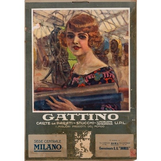 Mauzan Achille Luciano - "Gattino, Carte da Parati, Milano"