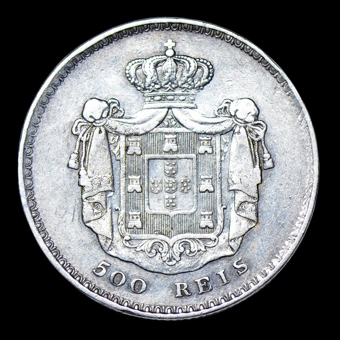 Portugal D Maria II (1834-1853) 500 Reis 1838 - Data Emendada (8 sobre 6) - Muito Rara