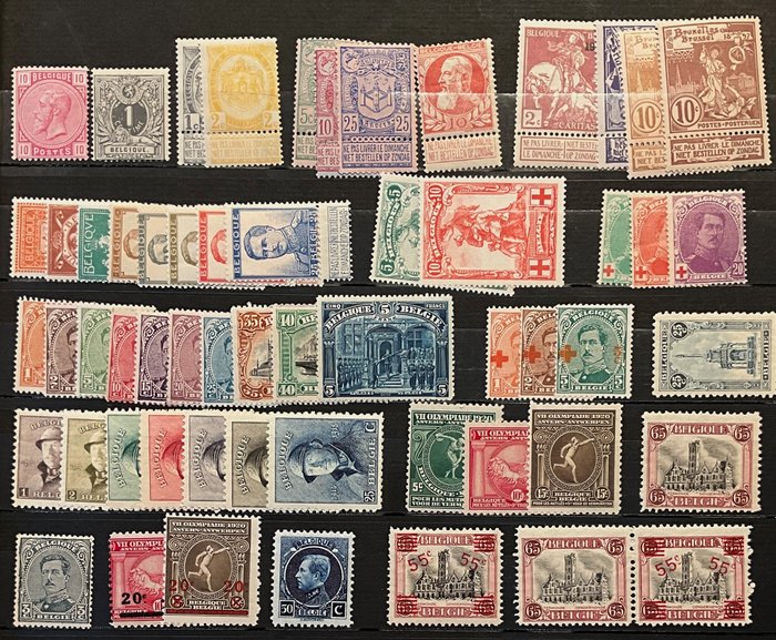 Belgien 1865/1932 - Udvalg af serier og frimærker - POSTFRIS - ex OBP 26/374C