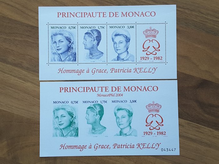 Monaco 2003/2005 - 3 hele år med aktuelle frimærker med 90 souvenirark - Yvert 2382 à 2527 sans les timbres non émis et BF 90