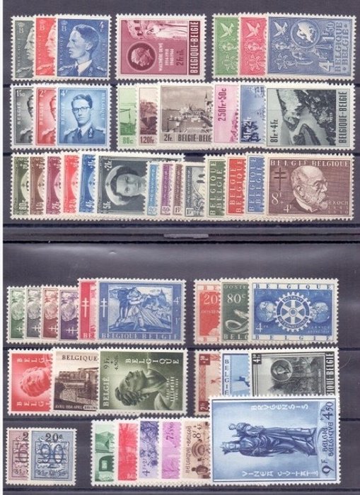 Belgien 1953/1959 - 7 Næsten komplette bind uden blok