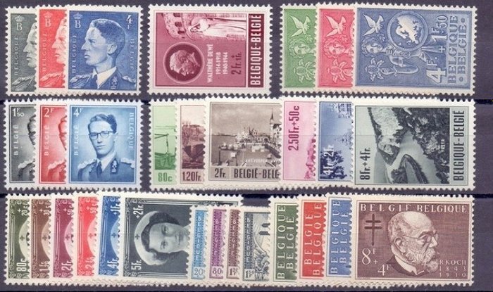 Belgien 1953/1959 - 7 Næsten komplette bind uden blok