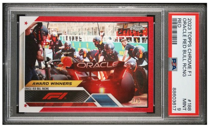 2023 - Topps - Chrome F1 - Max Verstappen - #188 Red Refractor /5 POP1! - 1 Graded card - PSA 9