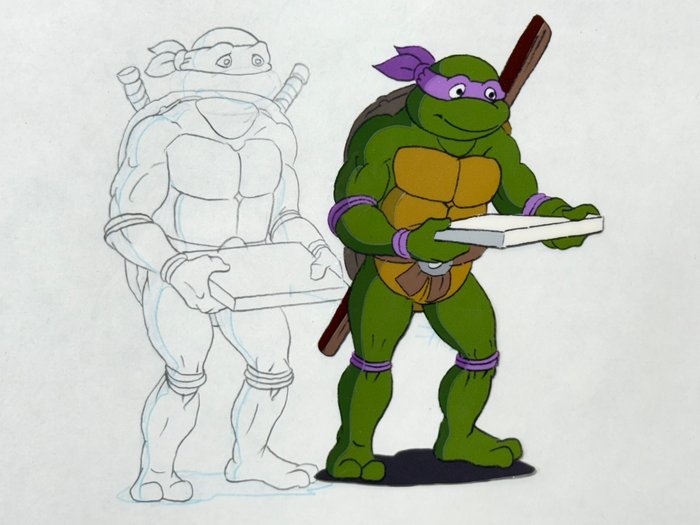 Murakami-Wolf-Swenson - 1 Original animationscelle og tegning - Teenage Mutant Ninja Turtles (1987/1996)