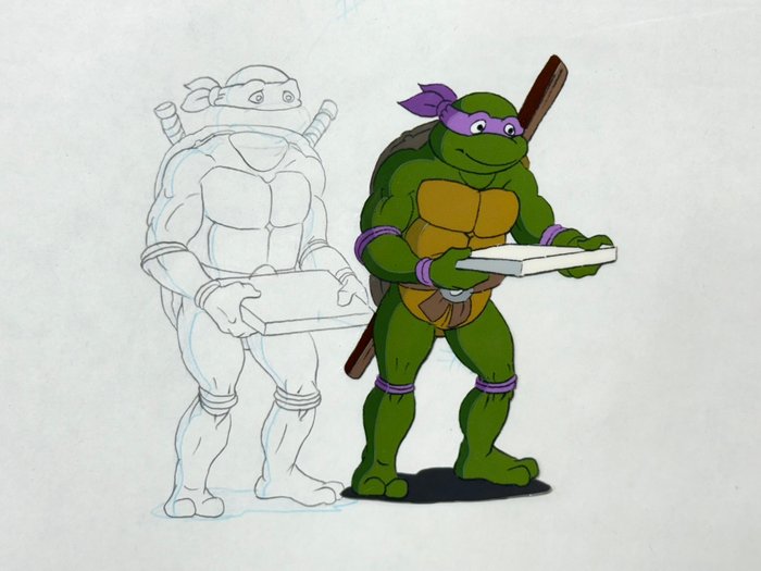 Murakami-Wolf-Swenson - 1 Original animationscelle og tegning - Teenage Mutant Ninja Turtles (1987/1996)