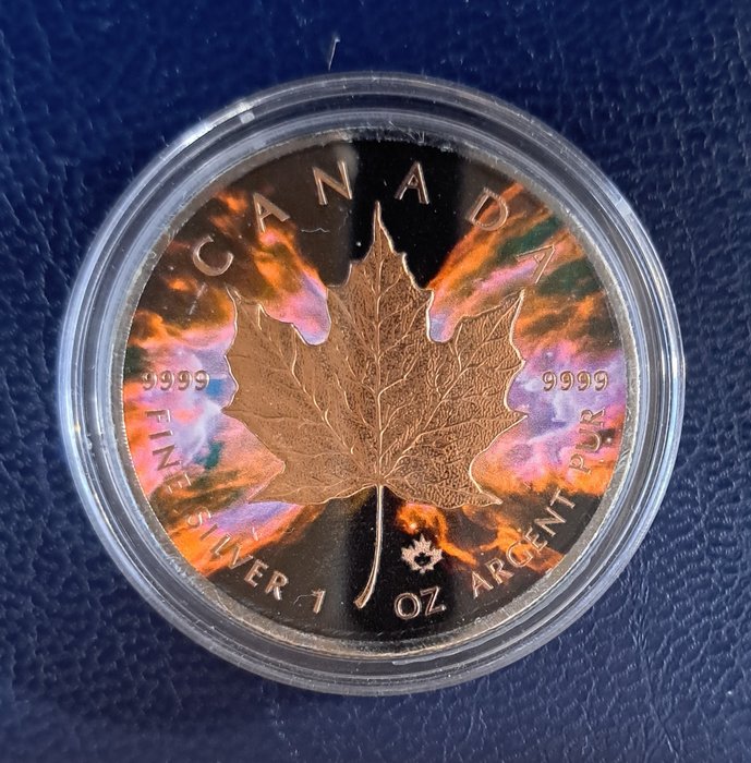 Canada. 5 Dollars 2016 Maple Leaf - Space Collection "Butterfly" - Black Ruthenium and rose gold, 1 Oz (.999)  (Ingen mindstepris)