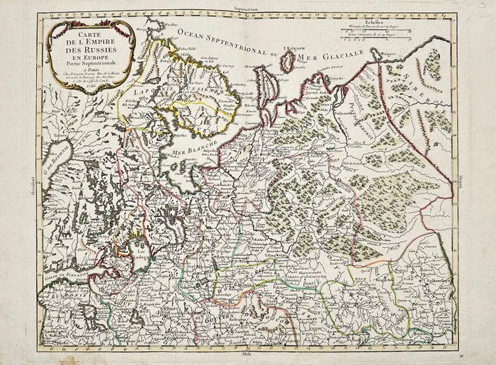 Rusland - Rusland i Europa; Pierre Bourgoin - Carte de l'Empire des russies en Europe - 1761-1780