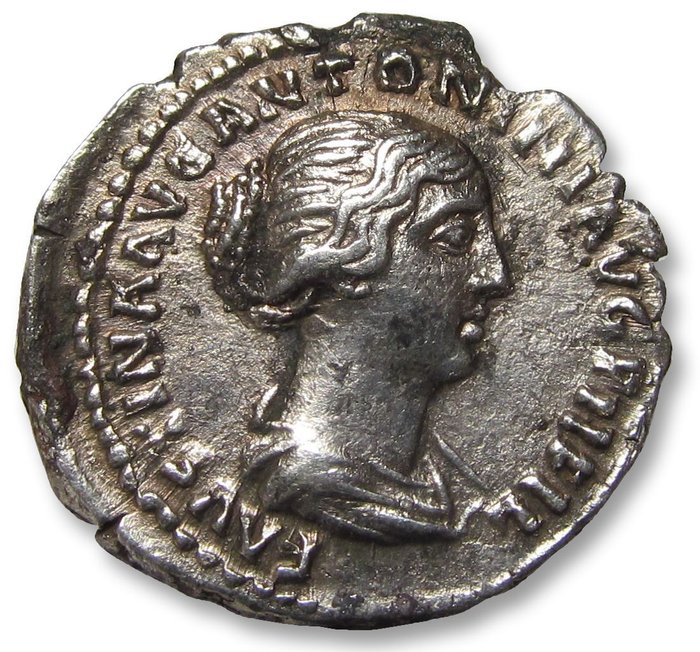 Romarriket. Faustina II (Augusta, AD 147-175). Denarius Rome mint circa 149-152 A.D. - CONCORDIA reverse - struck under Antoninus Pius