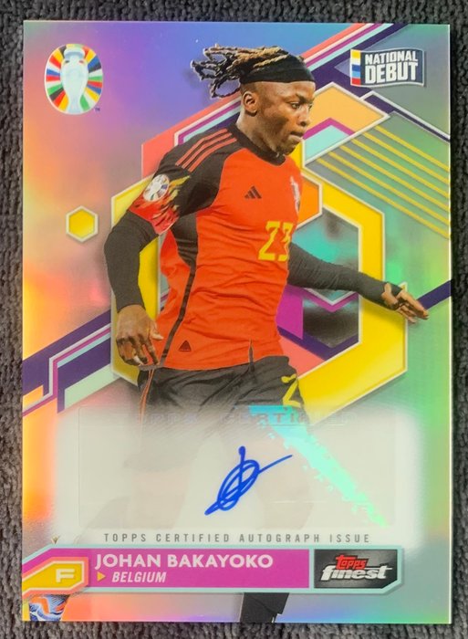 2023/24 Topps Finest UEFA Euro Johan Bakayoko  Lois Openda /150 National Debut Autographs - 2 Card - Næsten så god som ny (NM)