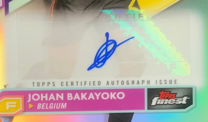 2023/24 Topps Finest UEFA Euro Johan Bakayoko  Lois Openda /150 National Debut Autographs - 2 Card - Næsten så god som ny (NM)