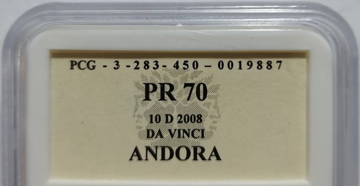 Andorra. 10 Diners 2008 "Mona Lisa by Leonardo da Vinci"  (Ingen mindstepris)