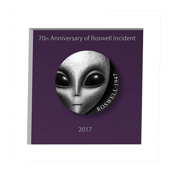 Cameroun 3000 Francs 2017 70th Anniversary of Roswell Incident - UFO - Antique Finish 3 Oz (999)  (Ingen mindstepris)