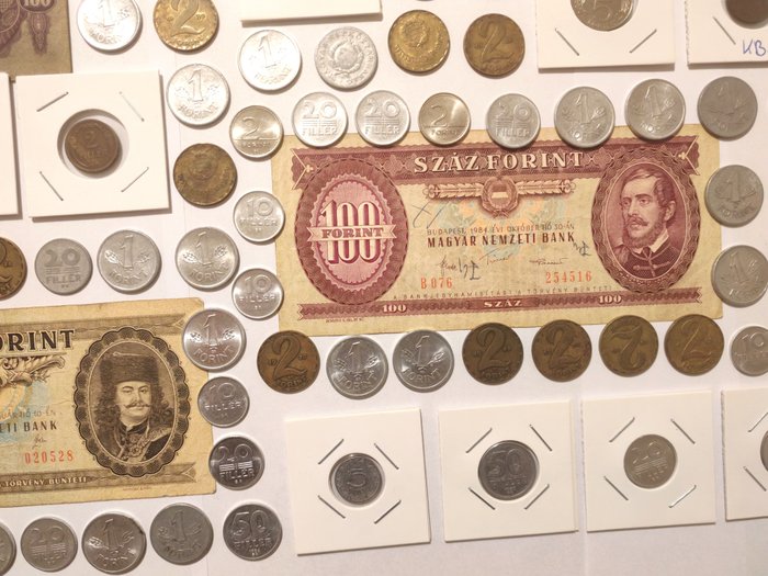 Ungarn. Large Collection of Coins and Banknotes-153 pieces from 1894 to 1999  (Ingen mindstepris)