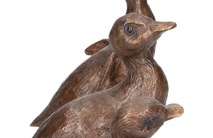 Statuette - Charming Trio of Bronze Ducks (3) - Bronze