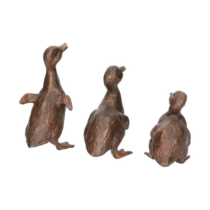 Statuette - Charming Trio of Bronze Ducks (3) - Bronze